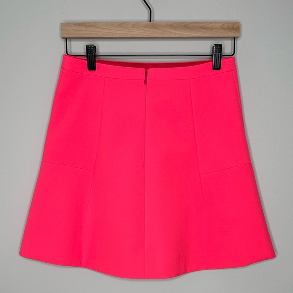 J Crew Flare A-Line Neon Pink Mini Skirt Size 0 - Picture 3 of 12